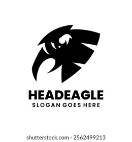 Vector silhouette head eagle illustration  design