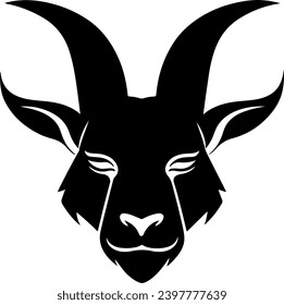 Vector silhouette of Head Goat