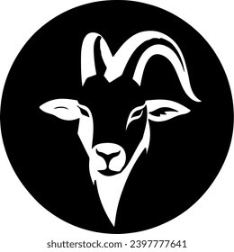 Vector silhouette of Head Goat