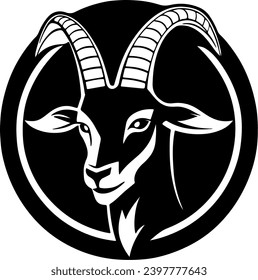 Vector silhouette of Head Goat