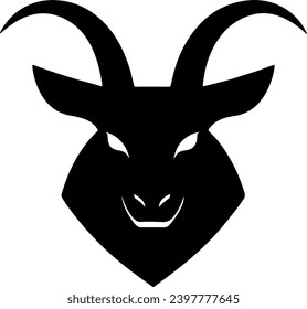 Vector silhouette of Head Goat