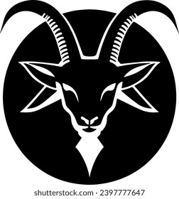 Vector silhouette of Head Goat