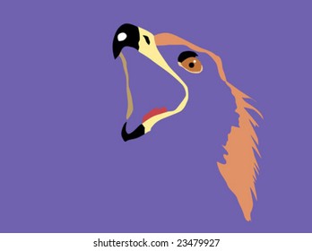 vector silhouette of the head of the golden eagle on  blue background