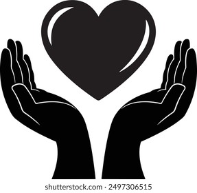 Vector Silueta de corazón en manos