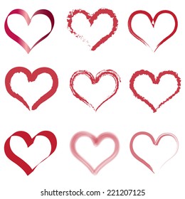 Vector silhouette of heart on white background.