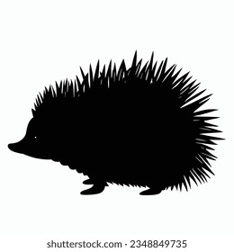 Vector Silhouette of Hedgehog, Cute Hedgehog Illustration for Animal and Nature Themes