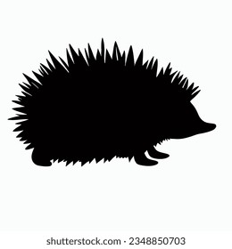 Vector Silhouette of Hedgehog, Cute Hedgehog Illustration for Animal and Nature Themes