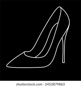 Vector Silhouette Heels  Isolated Footwear 