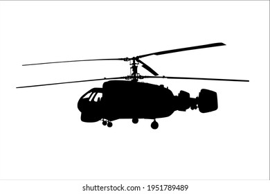 Vector silhouette of a helicopter