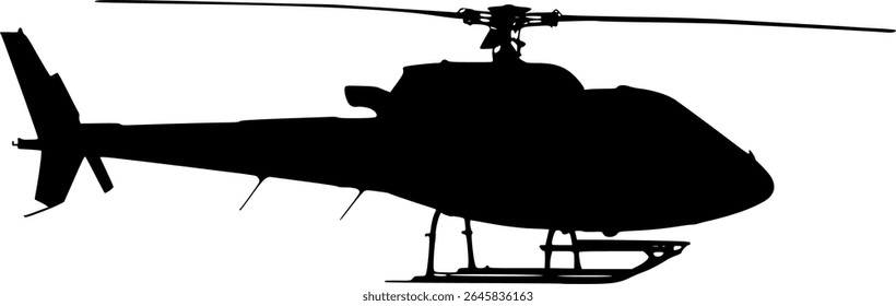 Vector Silhouette Of A Helicopter.