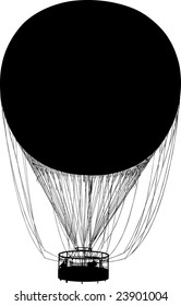 Vector silhouette of helium gas air balloon