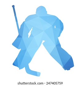 Vector Silhouette Hockey Goalie. Abstract Geometrical Figure