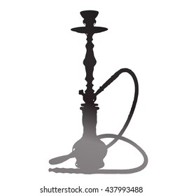Vector silhouette of a hookah on white