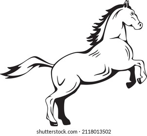 Vector silhouette of a horse