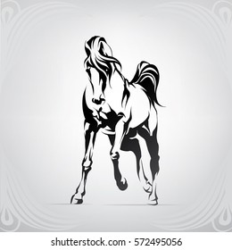 Vector silhouette of a horse