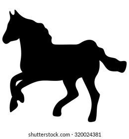 Vector silhouette of horse isolated on white background