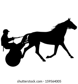 vector silhouette of horse and jockey