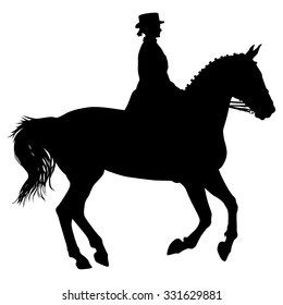 vector silhouette of horse and jockey