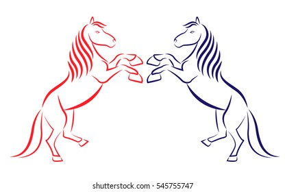 Vector silhouette of horse on white background