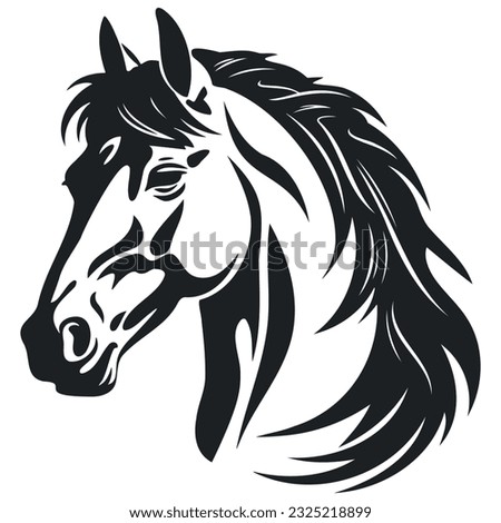 Vector silhouette of a horse s head. EPS 10 Stock foto © 