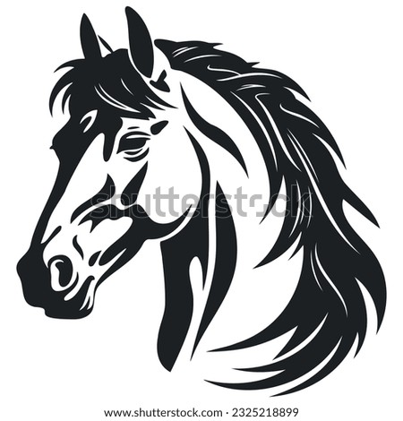 Vector silhouette of a horse s head. EPS 10