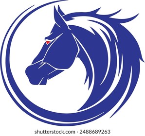 Silueta de Vector de un caballo. Simple tatuaje tribal.