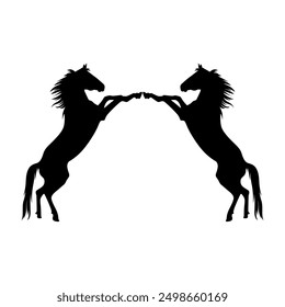 vector silhouette of a horse standing proudly