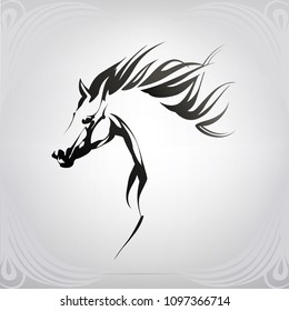 Vector silhouette of a horse's head