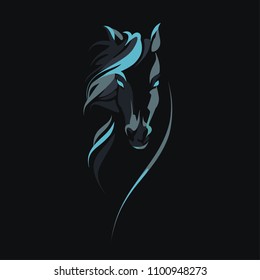 Vector silhouette of a horse's head