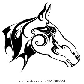 Vector silhouette of a horse's head