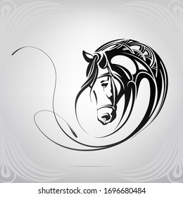 Vector silhouette of a horse's head