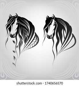 Vector silhouette of a horse's head