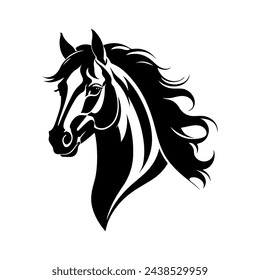 Silueta vectorial de la cabeza de un caballo