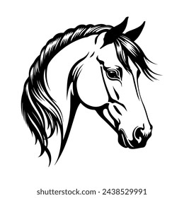 Vector silhouette of a Horse's head