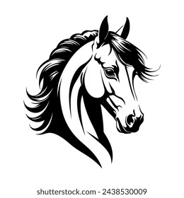 Silueta vectorial de la cabeza de un caballo