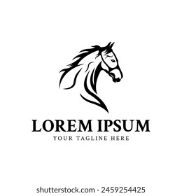 Vector silhouette of a horse's head