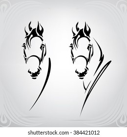 Vector silhouette of a horse's head