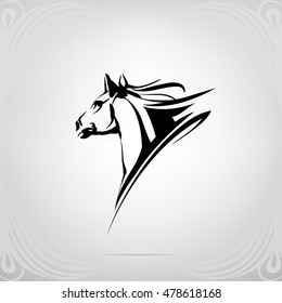 Vector silhouette of a horse's head