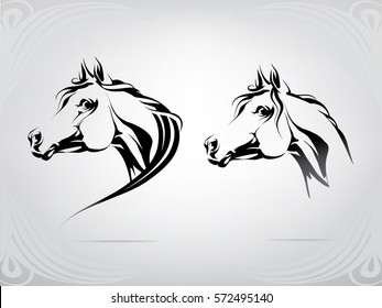 Silueta vectorial de la cabeza de un caballo