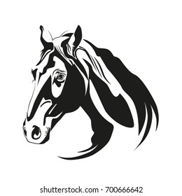Vector silhouette of a horse's head
