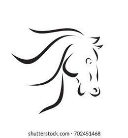 Vector silhouette of a horse's head
