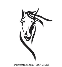Vector silhouette of a horse's head