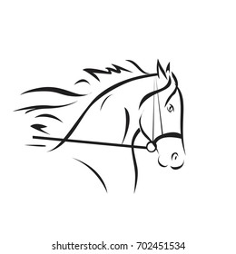Vector silhouette of a horse's head