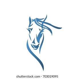 Vector silhouette of a horse's head