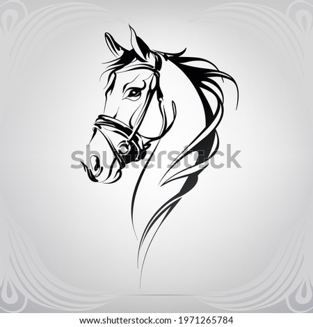 Vector silhouette of a horse's head Stock foto © 