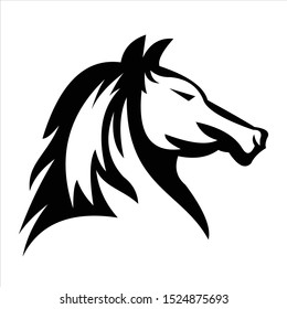 vector silhouette of a horse's head logo designs