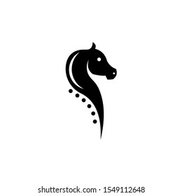 vector silhouette of a horse's head logo designs 