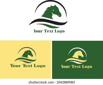 vector silhouette horses head, professional logo template horse archer