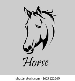 Vector silhouette of a hourse's head