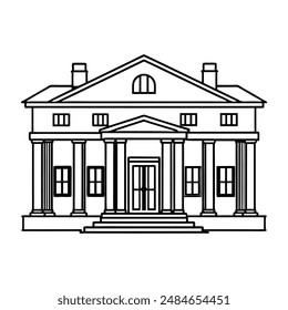 vector silhouette house line art design